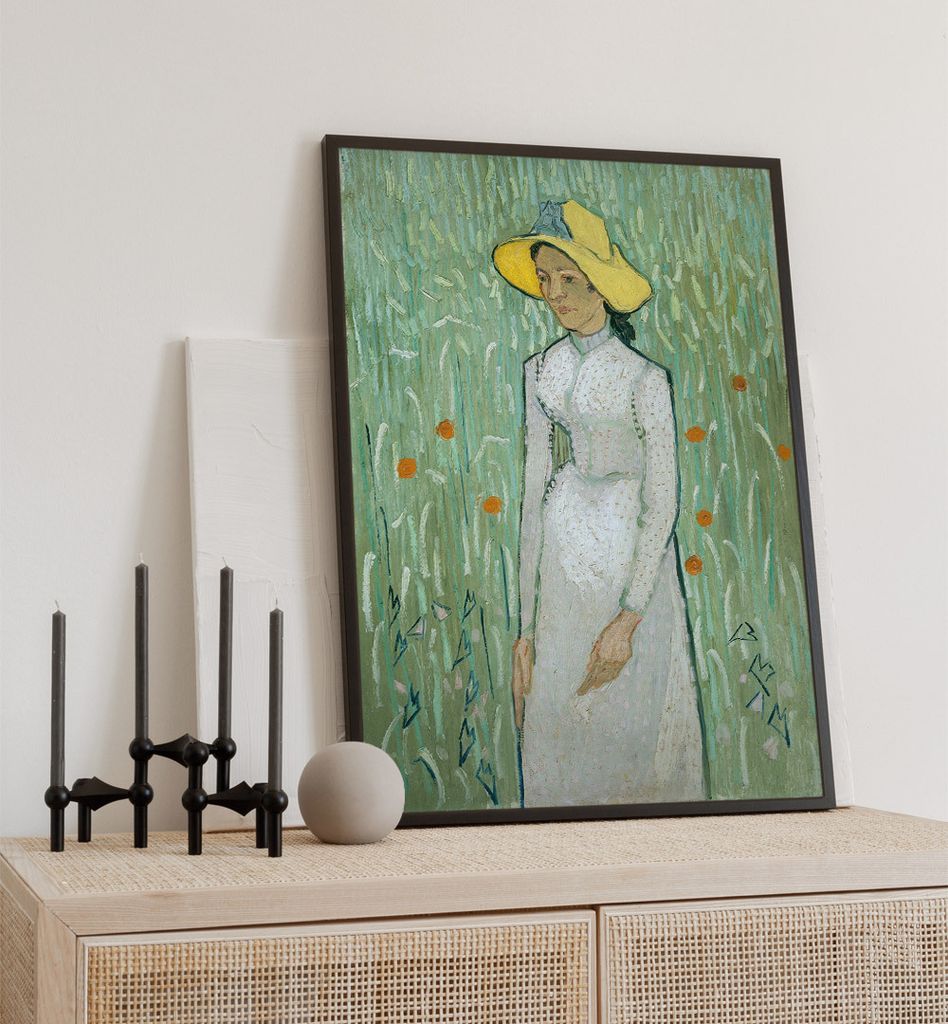 Poster Blumenwiesen Gemälde, groesse_poster:40x50 cm, groesse_rahmen:weiß Passepartout 50x70 cm