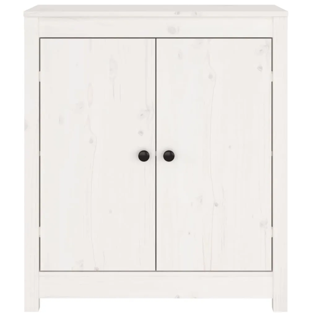 Mobile Credenza Legno Massello Bianco 70 cm - Design Scandinavo Economico - 4