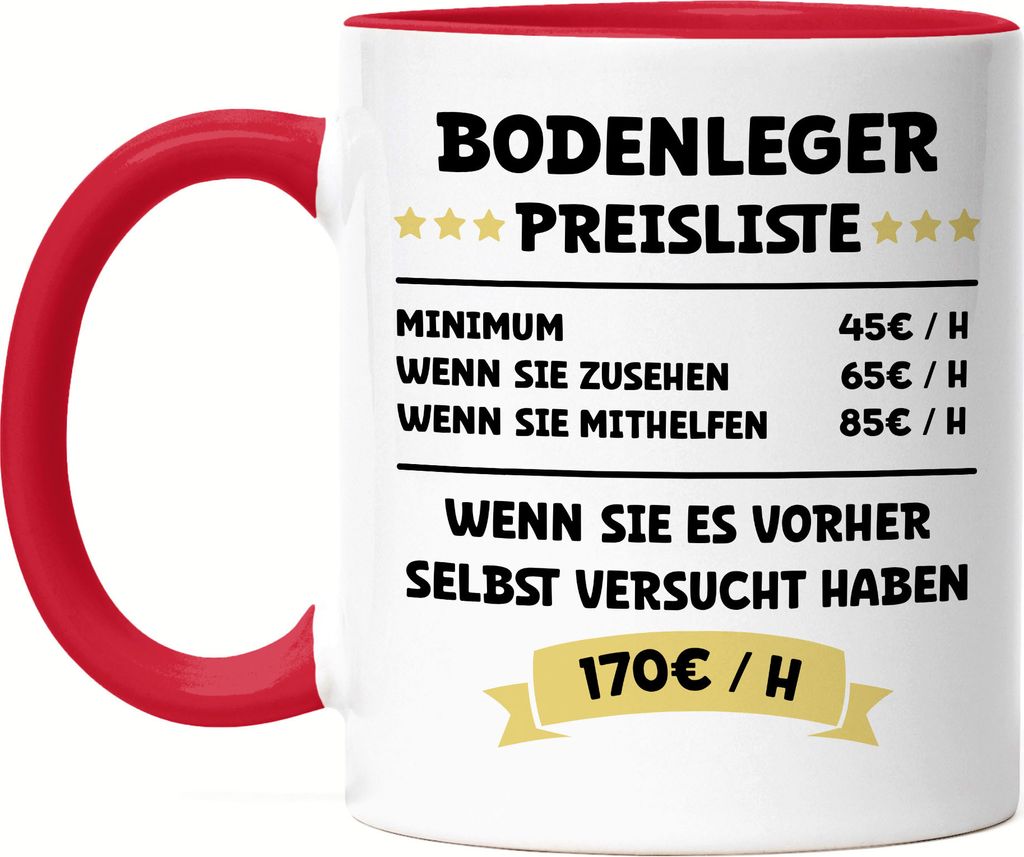 Bodenleger Preisliste Tasse Rot Boden Gebäude Böden Fußboden Parkett Bodenbelag Räume Beruf Arbeit