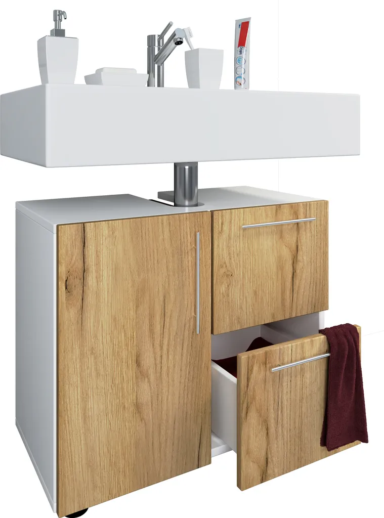 Mobile Sottolavabo Darola 61x32cm - Finitura Rovere Miele Elegante