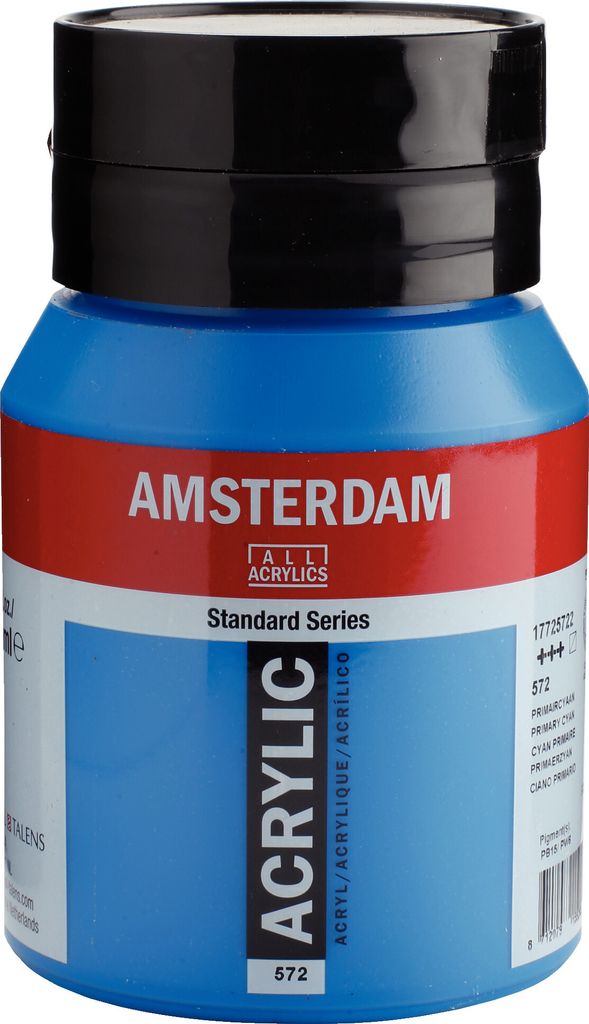 Royal Talens Acrylfarbe 500 ml Primär Cyan Amsterdam Produktbild 