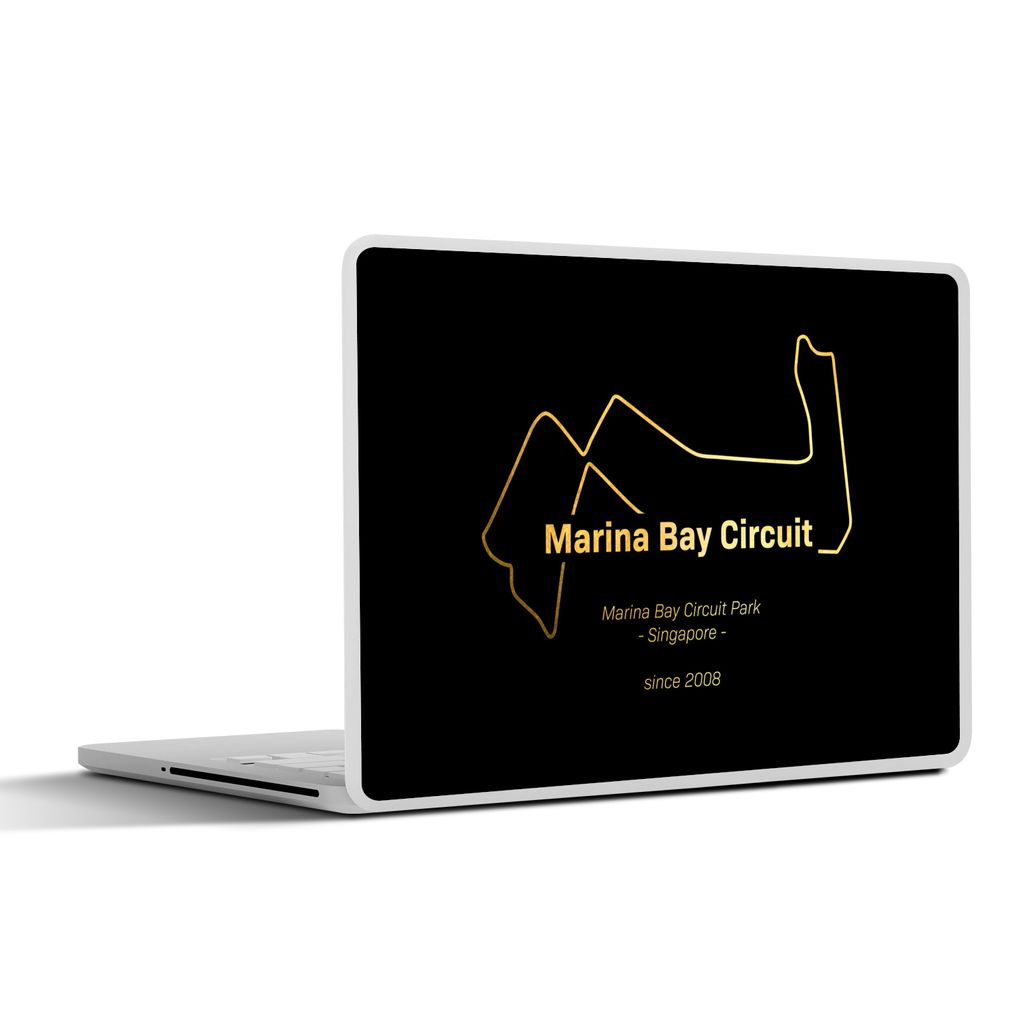 MuchoWow Laptop Aufkleber Sticker Cover Singapur - Formel 1 - Rennstrecke 40x30 cm - Laptop Dekoration - Selbstklebend