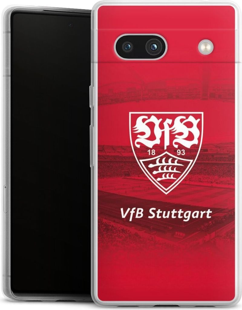 DeinDesign Slim Hülle für Google Pixel 7a Silikon Case Ultra Dünn Handyhülle Offizielles Lizenzprodukt Stadion VfB Stuttgart