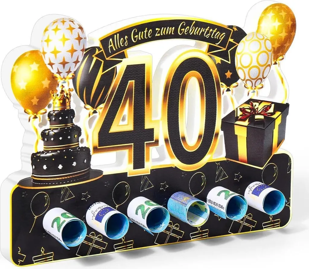 Kit Regalo Denaro 40 Anni Legno - ROADPLUM Guestbook DIY Party