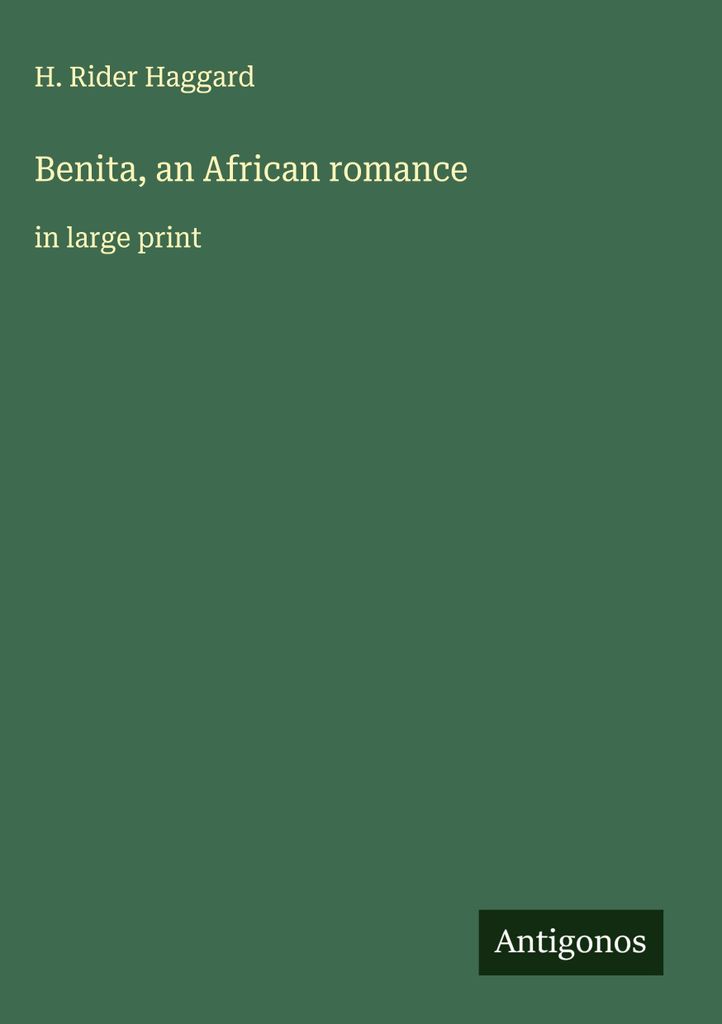Benita, eine afrikanische Romanze