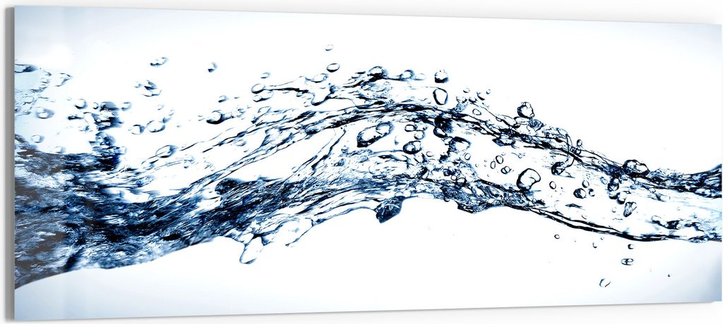 DEQORI Glasbild Echtglas 125x50 cm 'Wogen der Ruhe' Wandbild Bild modern Deko