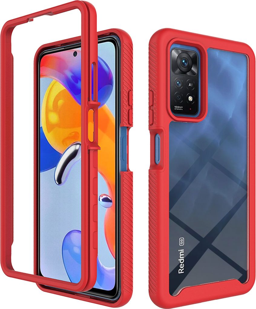 Redmi Note 11 Pro Hülle, Hybrid Transparente Rückseite Produktbild 