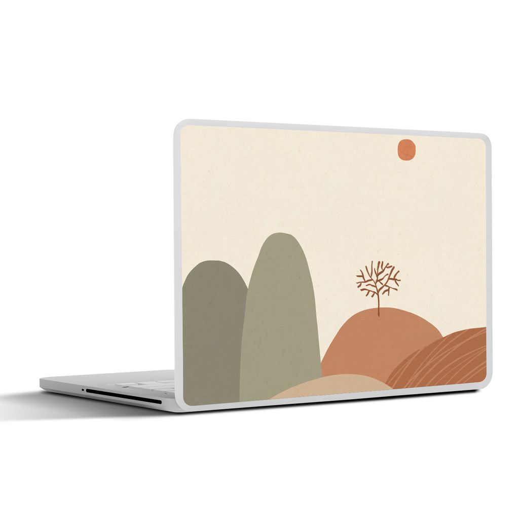 MuchoWow Laptop Aufkleber Sticker Cover Pastell - Berge - Landschaft - Abstrakt 32.5x23.5 cm - Sticker für Laptop - Selbstklebend
