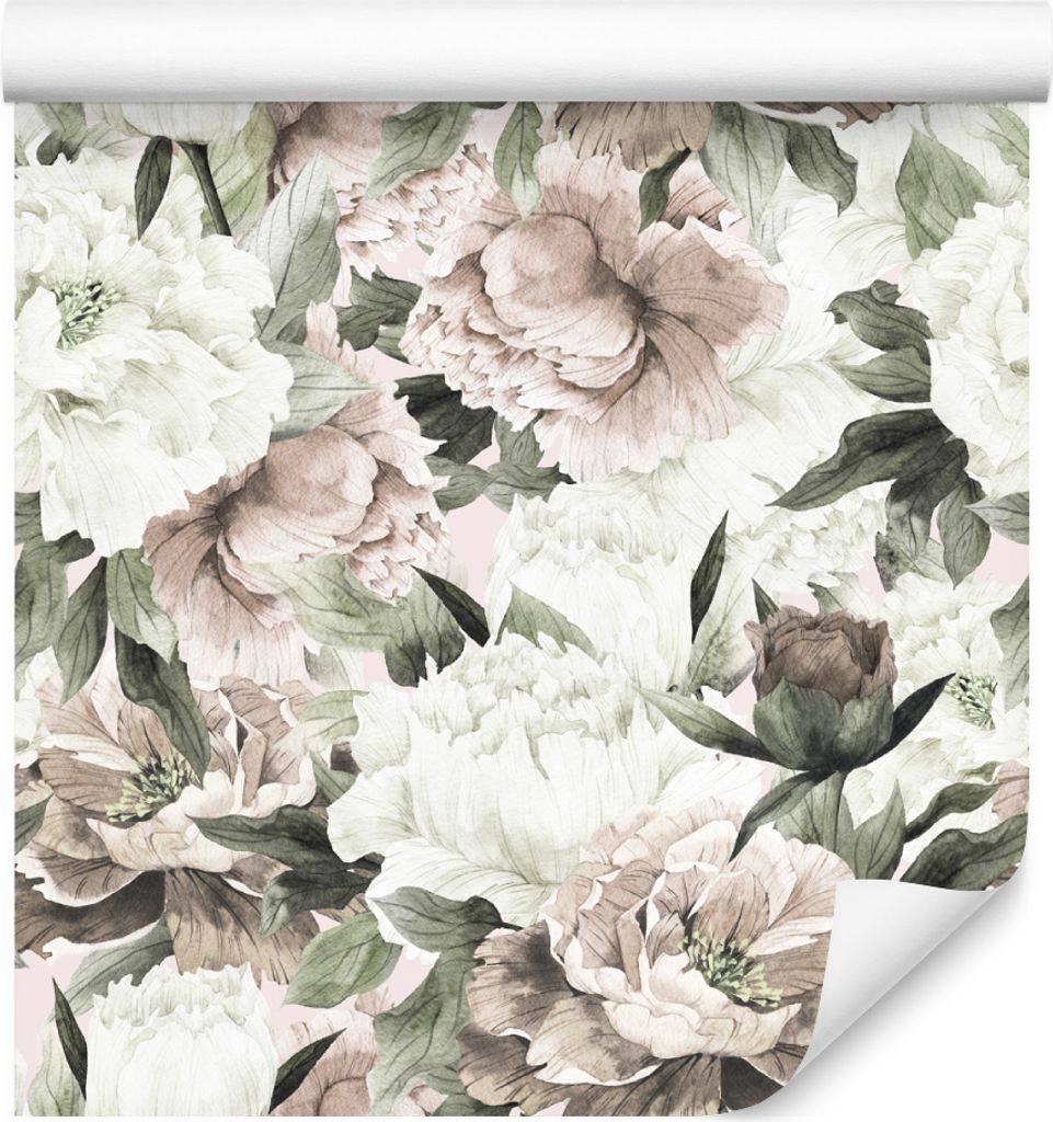 10m VLIES TAPETE Rolle Blumen Blätter Aquarell XXL