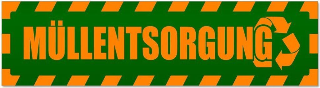 Kiwistar - Autoaufkleber - Orange - Grün - 60 x 16 cm - Müllentsorgung gestreift - Hinweis Aufkleber Sticker für Auto, Kfz, Fahrrad, PKW, LKW
