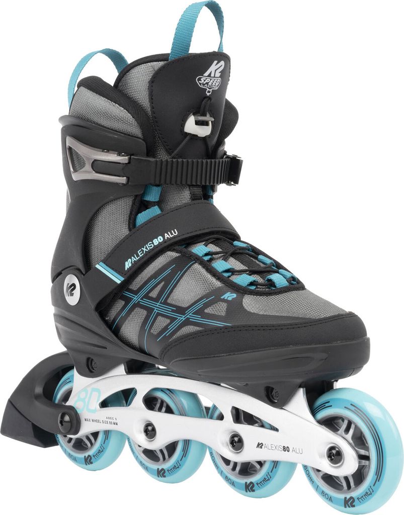 Rollers K2 ALEXIS 80 ALU pour femmes  gris - cyan  taille Image du produit 