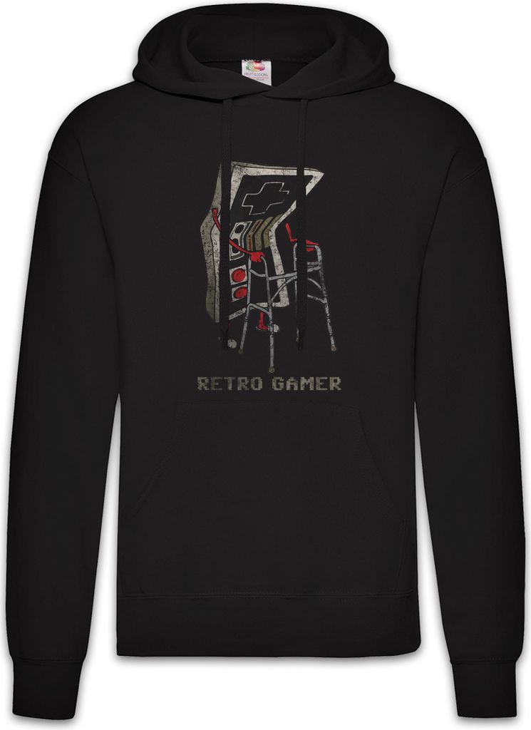 Urban Backwoods Retro Gamer, Herren Hoodie, Farbe: Schwarz, Größe: XL