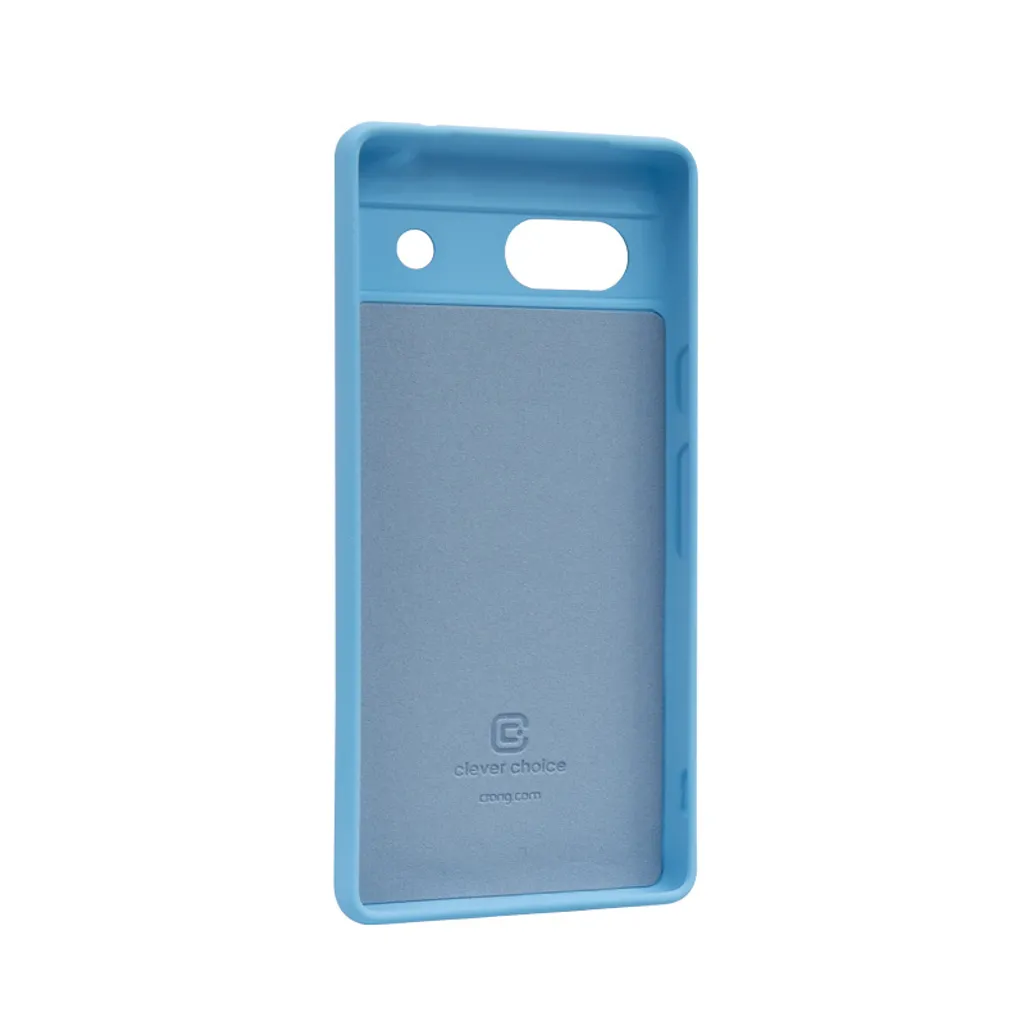 Étui Bleu Google Pixel 7A Crong Color - Silicone Liquide Soft Touch - 4