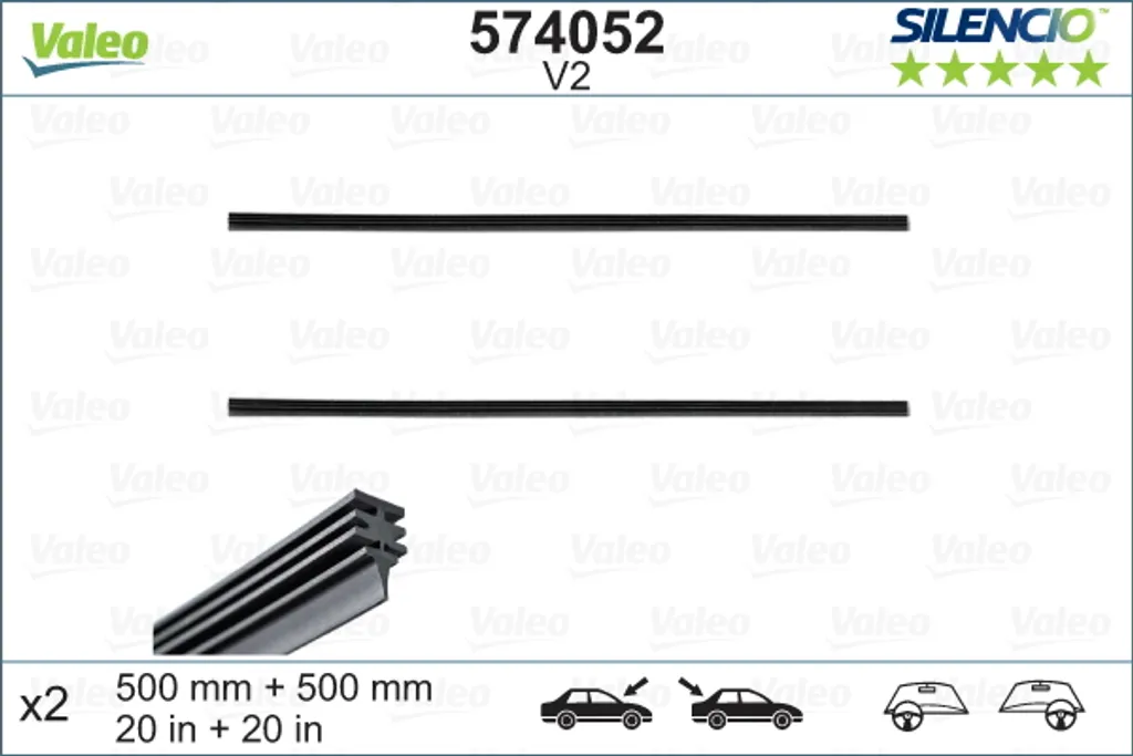 Balai essuie-glace arrière VALEO 574052 pour une visibilité par pluie