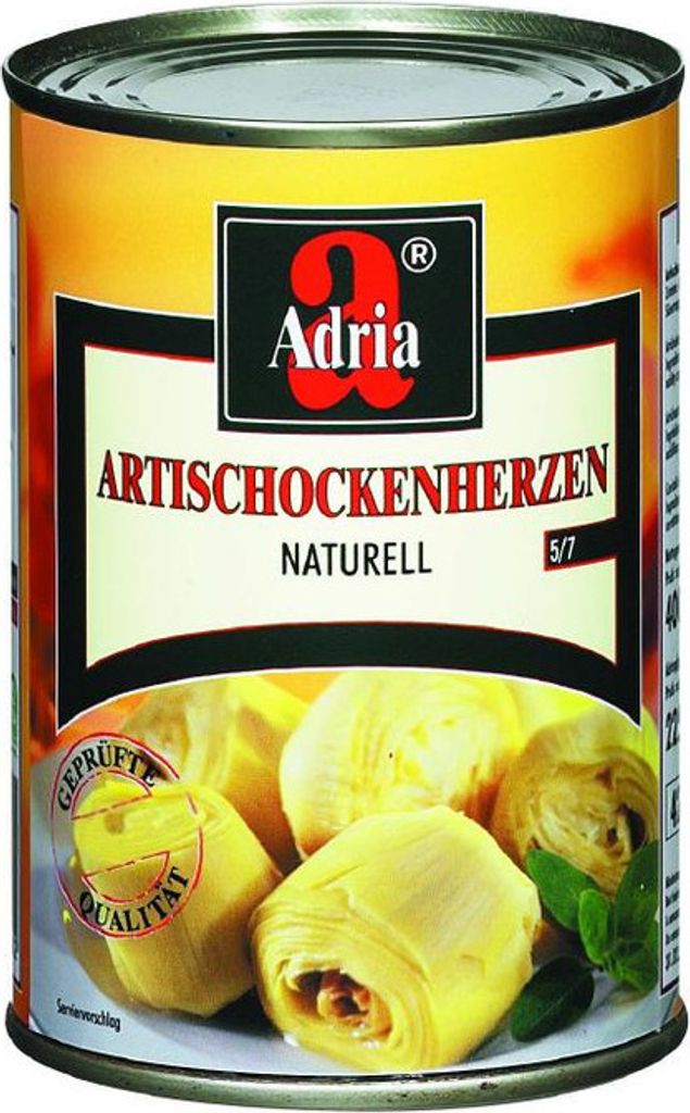 Adria Carciofi al Naturale Artischockenherzen in Wasser 390g 6er Pack