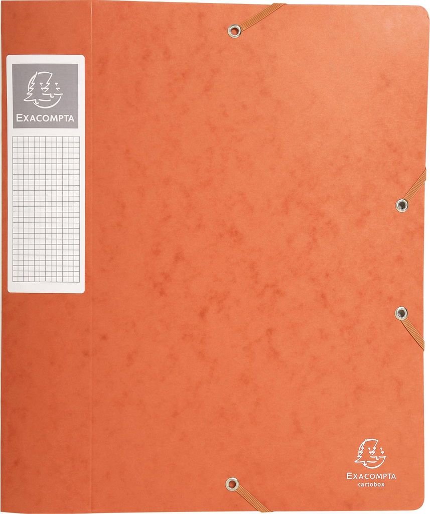 Exacompta 10x Archivbox Rücken 60mm Karton +3 Klappen Gummizug A4 Orange 16017H