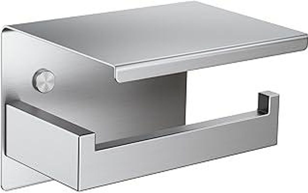 Aikzik Toilettenpapierhalter, Klopapierhalter ohne Bohren, Toilettenpapierhalter mit Bohren, Edelstahl Klorollenhalter Wandmontage, Wc Papier Halte...