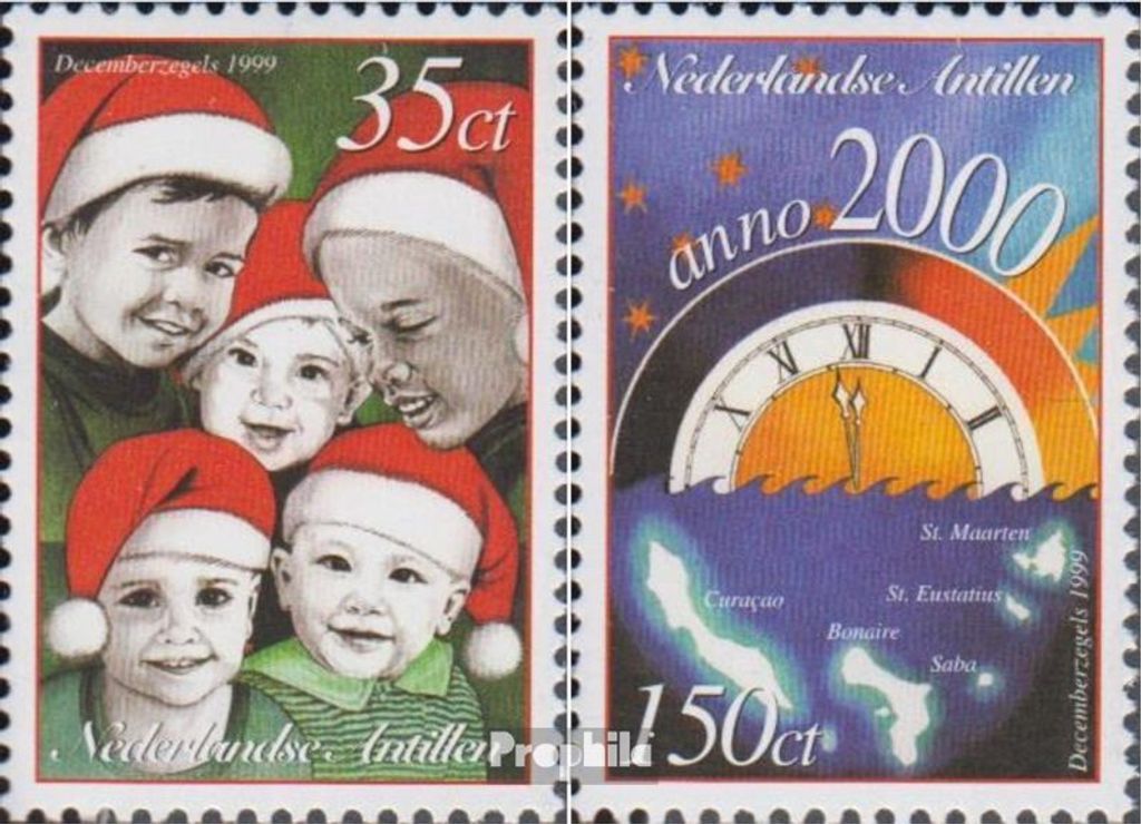 Briefmarken Niederländische Antillen 1999 Mi 1048-1049 (kompl.Ausg.) postfrisch Weihnachten