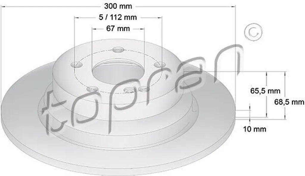 Disque de frein arrière TOPRAN résout les vibrations Mercedes W211