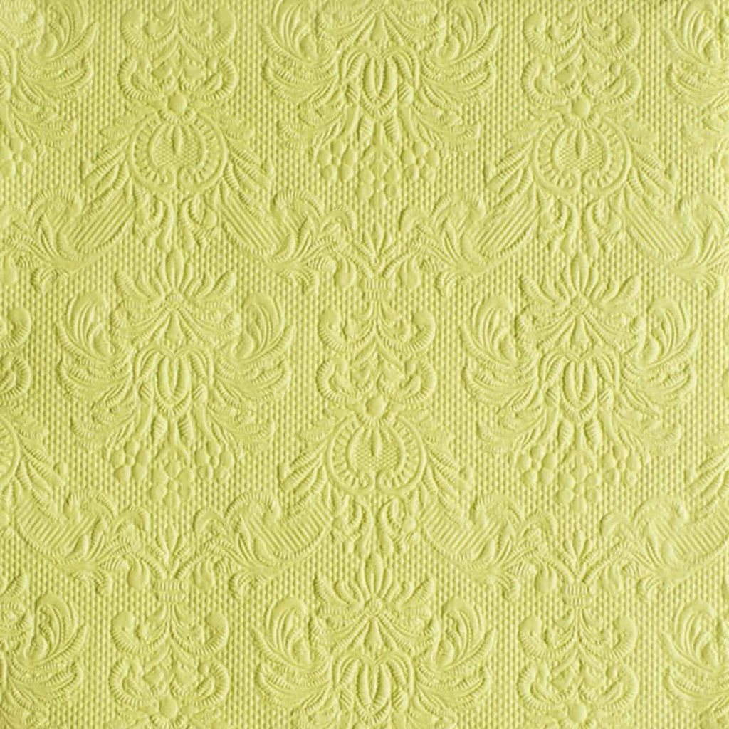 Servietten Lunch – Napkin Lunch – Format: 33 x 33 cm – 3-lagig – mit Prägung - 15 Servietten pro Packung - Elegance Light green – hellgr...