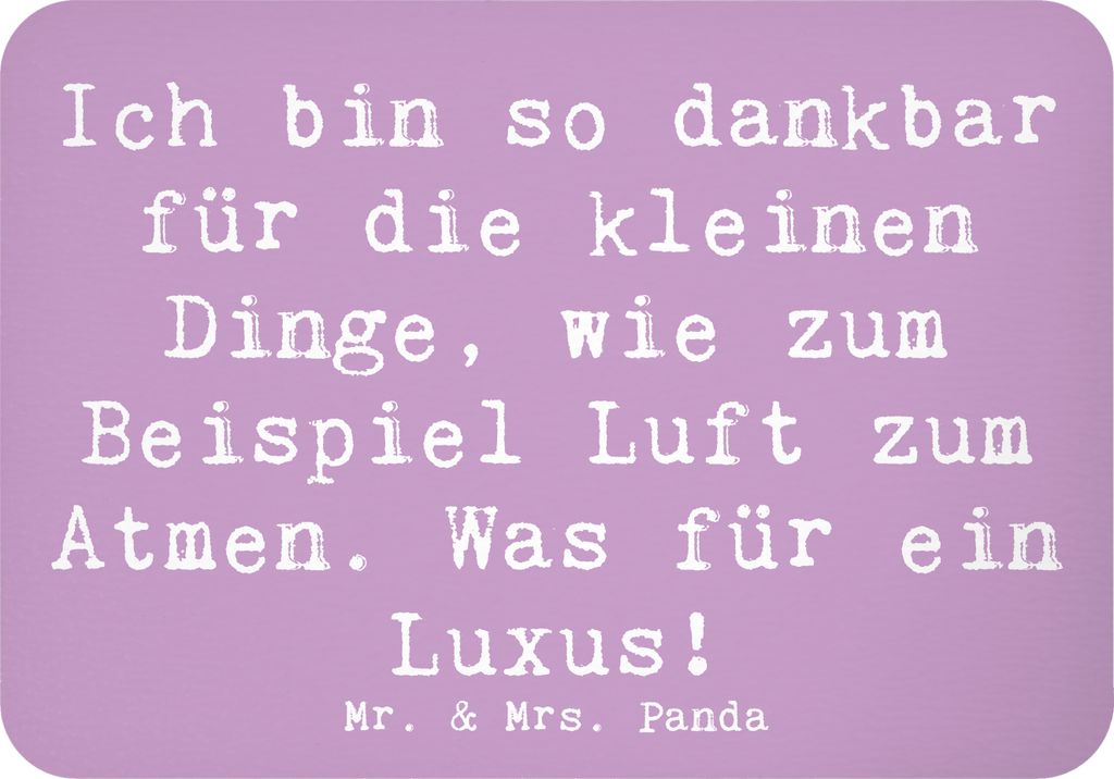 Mr. & Mrs. Panda magnet Spruch Dankbarkeit für kleine Dinge - Lavendeltraum - Geschenk, Gefühl, Wunder, whiteboardmagnet, tafelmagnet, haftmagnet...