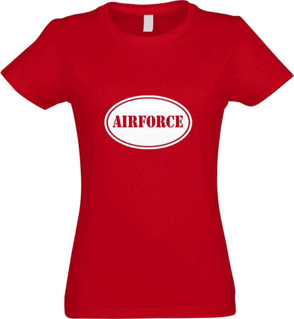 Kiwistar - T-Shirt tailliert - Damen - rot - United States Air Force - USAF - mit Motiv Bedruckt - Funshirt Design - Sport - Freizeit - Damen - L