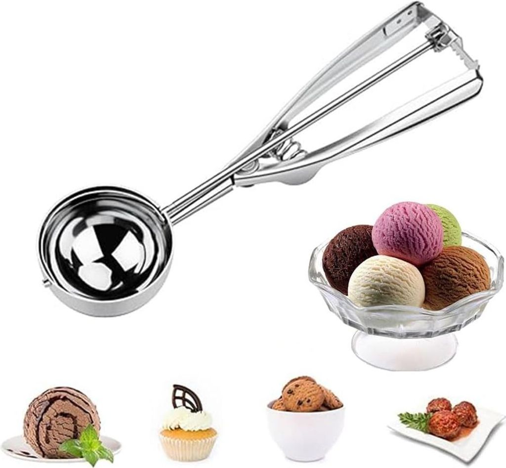 Eisschaufel aus Edelstahl - bequemer Griff - 1 Stück