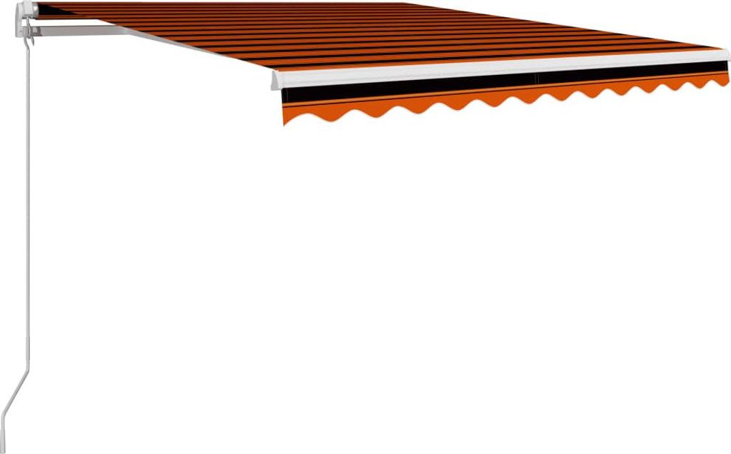 vidaXL Einziehbare Markise Handbetrieben 350 x 250 cm Orange und Braun