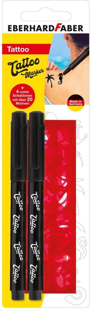 Eberhard Faber 559597 - Set di pennarelli per tatuaggi con Immagine del prodotto 