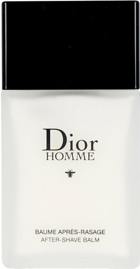 A product shot of a Dior Homme After-Shave Balm bottle.