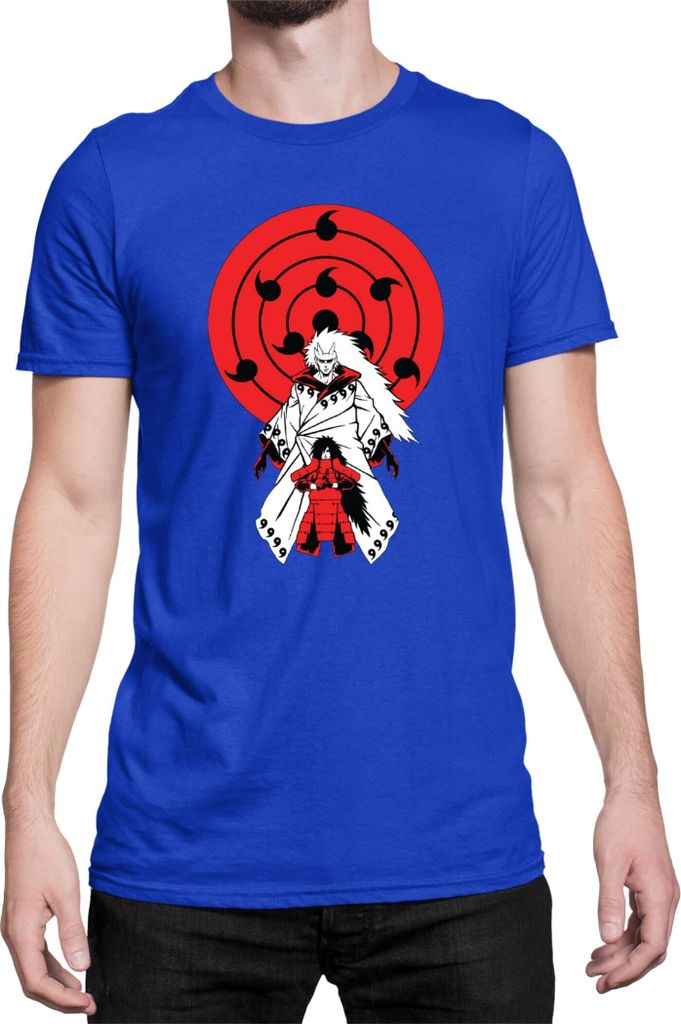 Herren T-Shirt Japan Anime Manga Naruto Madara, Man 3XL / Blau