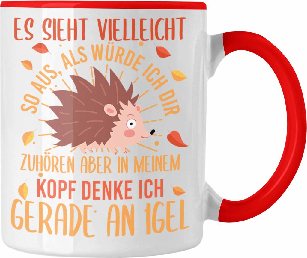 Trendation - Lustige Igel Grafik Tasse für Igel Liebhaber als Geschenk (Rot)