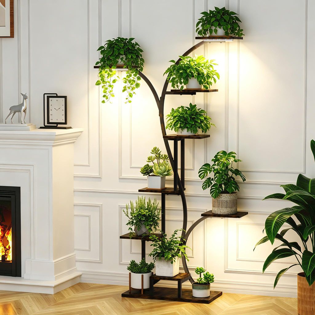 Étagère à fleurs FATIVO, 8 niveaux, 165 cm, avec lumière de Image du produit 