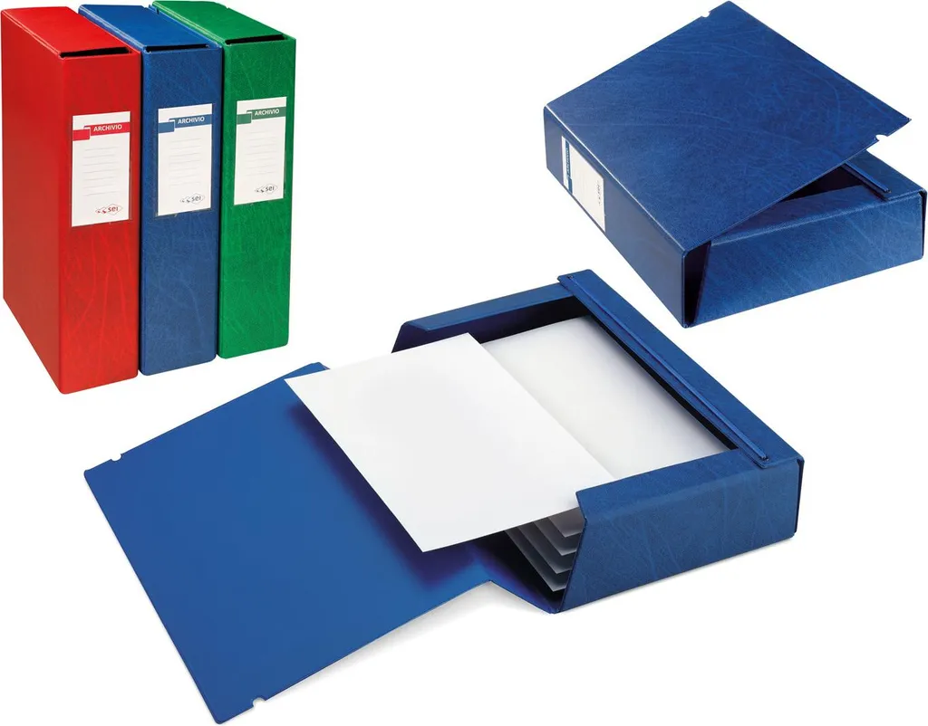 Boîte de classement pour archives SEI Rota Archivio 3L 120 Bleu bureau