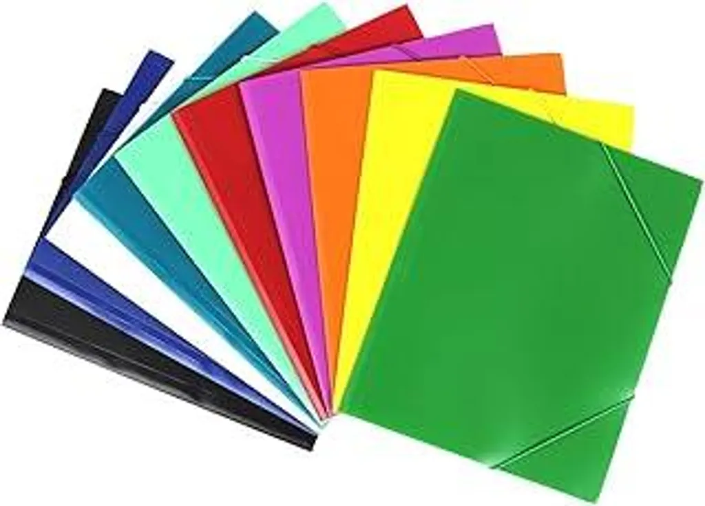 10 Cartelline EXXO A4 Colorate per Scuola e Ufficio - Dorso 30mm