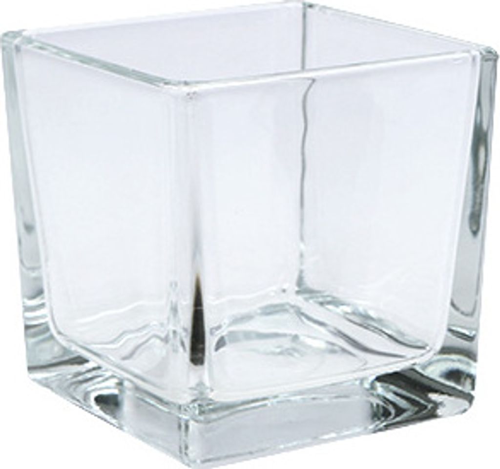 Glaswürfel Klar 8cm Dekowürfel Glasvase Blumentopf 6er Set, 6 Stück