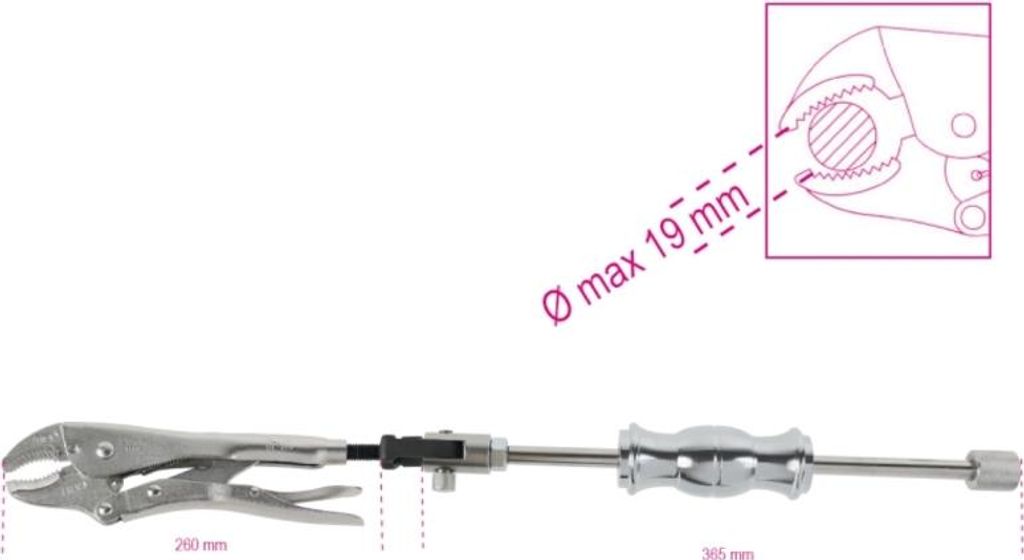 BETA Einstellbare selbstsichernde Zange mit Hammerschlag
