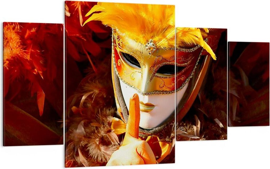 Bild auf Leinwand - Leinwandbild - Venezianische Maske bunt Karneval - 160x90cm - Wand Bild - Wanddeko - Leinwanddruck - Bilder - Kunstdruck - Lein...