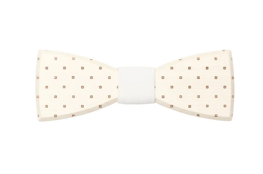 Nœud papillon bois blanc Illa : Finis les nœuds compliqués en cérémonie