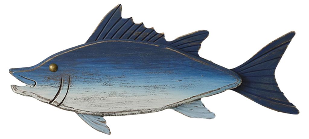 Wanddeko aus Holz, Fisch, nautisches Design, rustikale Strandfisch-Wandkunst, Küsten-Ozean-Wandskulptur für Küche, Esszimmer, Wohnbereich