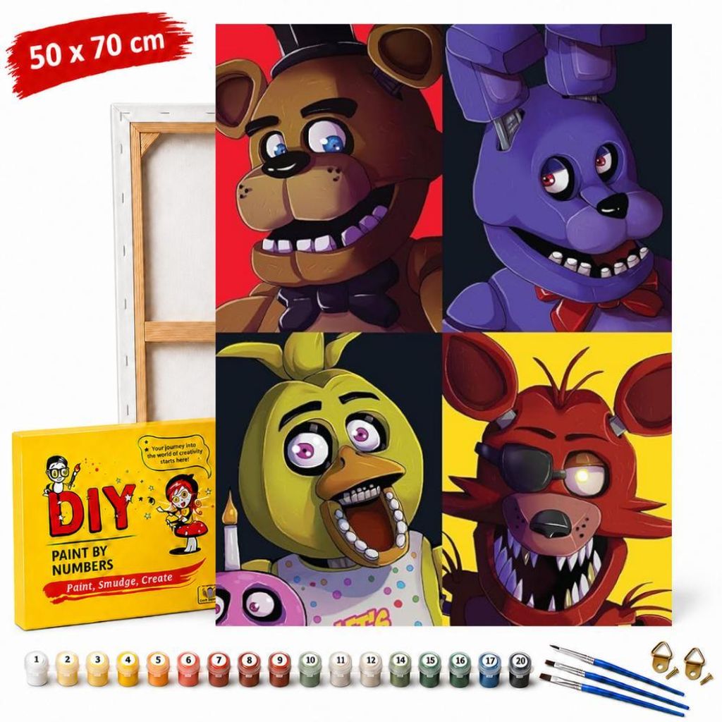 Obraz k vybarvení podle čísel s rámečkem Five Nights at Obrázek produktu 