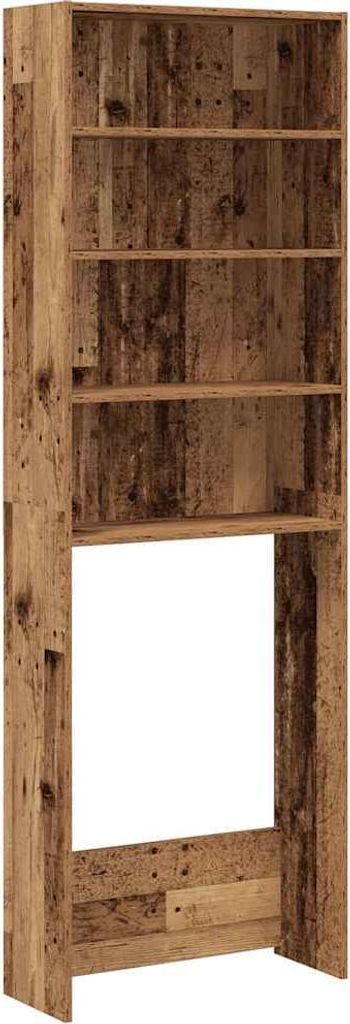 vidaXL Scaffale per lavatrice in legno vecchio 64x24x190 cm Immagine del prodotto 