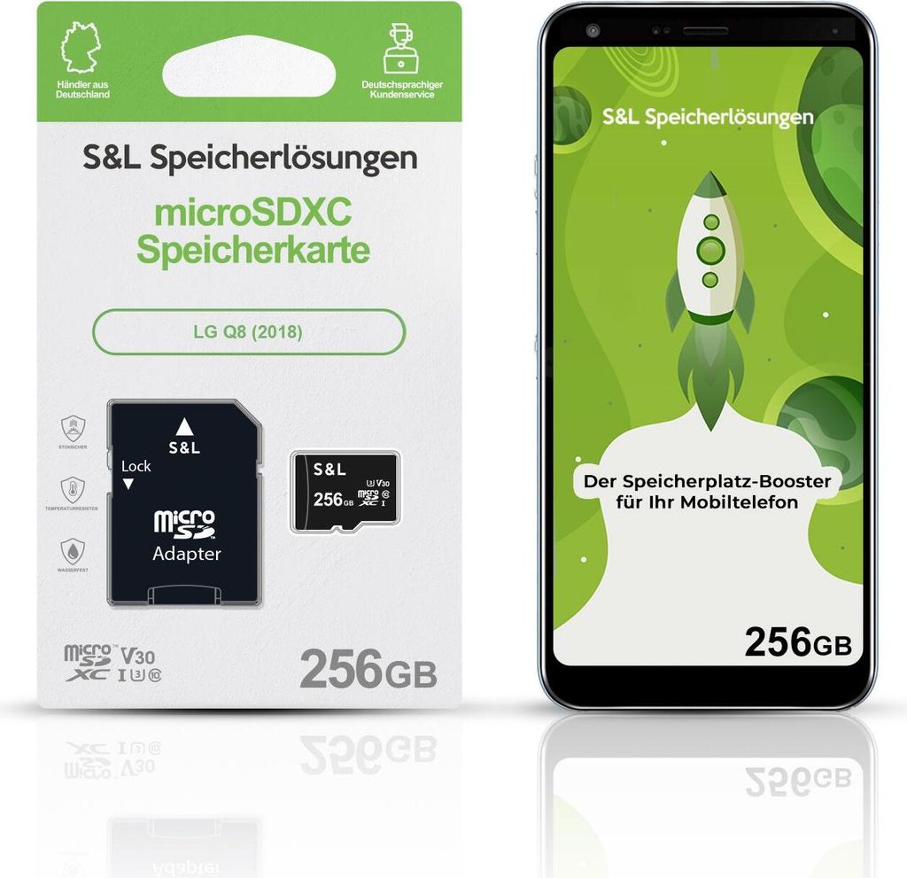 microSD Speicherkarte S&L für LG Q8 (2018) - Speicherkapazität: 256 GB