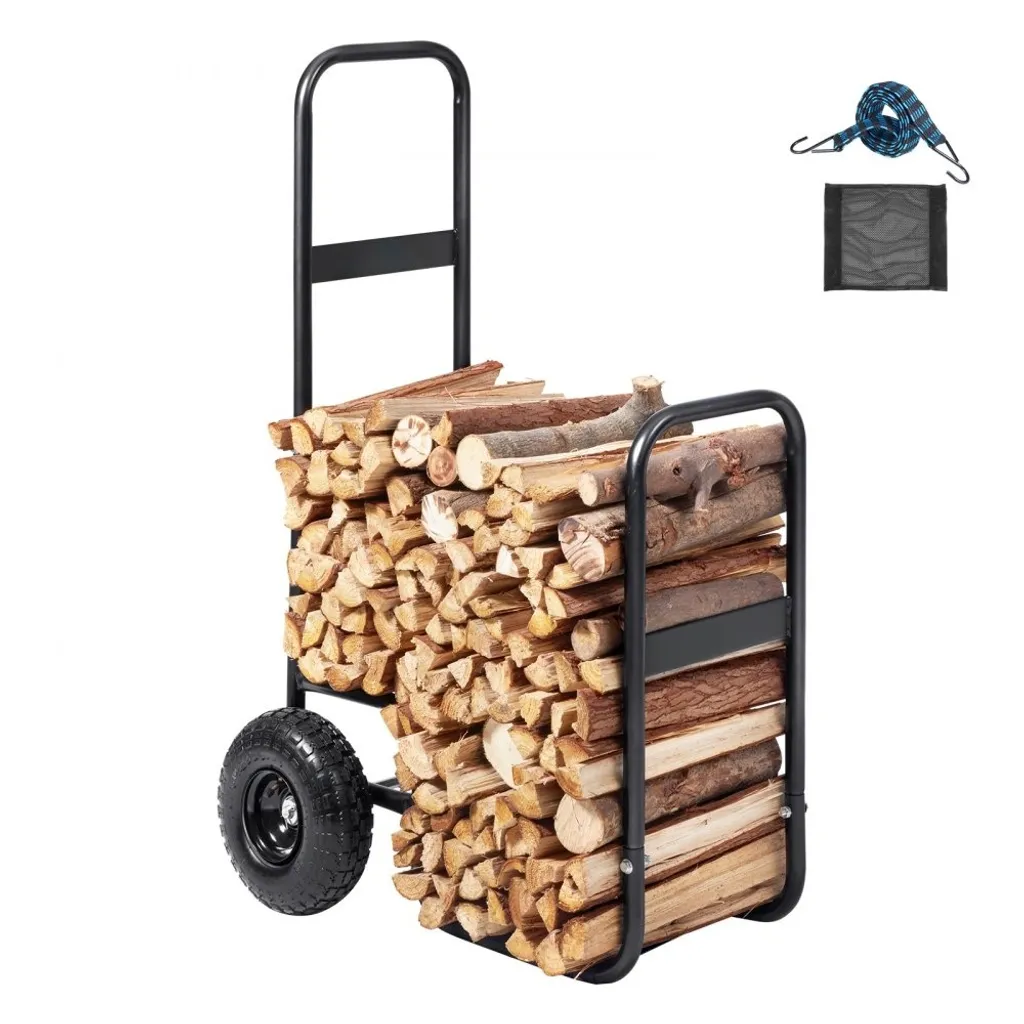 Chariot bois de chauffage anti-mal de dos charge 113kg roues souples