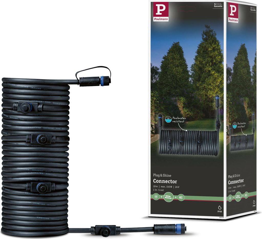 Paulmann Plug & Shine Kabel 10m 5 Ausgänge
