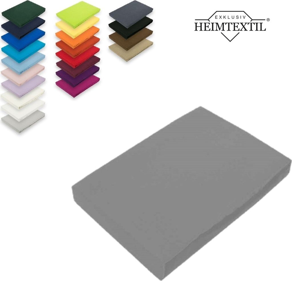 Microfaser Marke Spannbettlaken 180 - 200 x 200-220 cm + 40 cm Grau