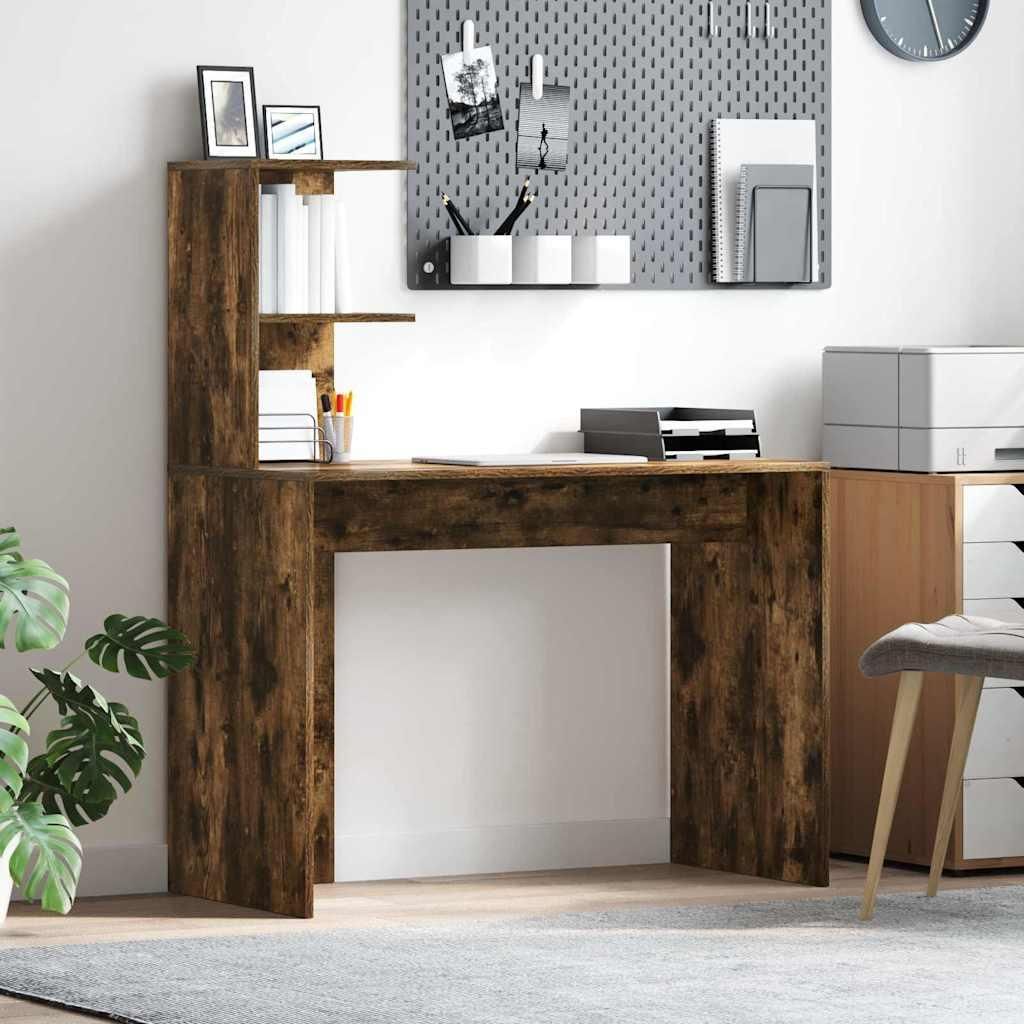 Maison Exclusive - Schreibtisch Geräucherte Eiche 102 x 50 x 124 cm Holzwerkstoff