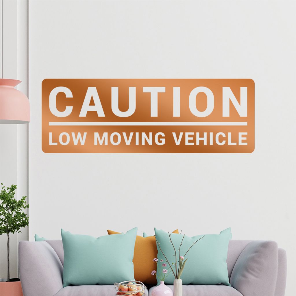 KIWISTAR Caution Low Moving Vehicle - Achtung Wandtattoo in 6 Größen - Wandaufkleber Wall Sticker - Dekoration, Küche, Wohnzimmer, Schlafzimmer,...