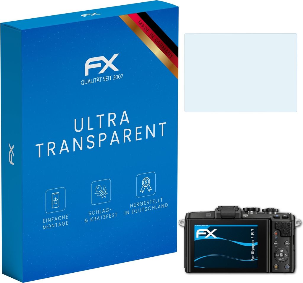 atFoliX FX-Clear 3x Schutzfolie kompatibel mit Olympus E-PL7 Displayschutzfolie