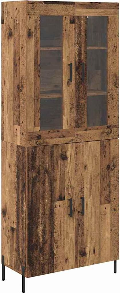 Highboard Wandmontiert Altholz 69,5 x 34 x 180 cm Holzwerkstoff